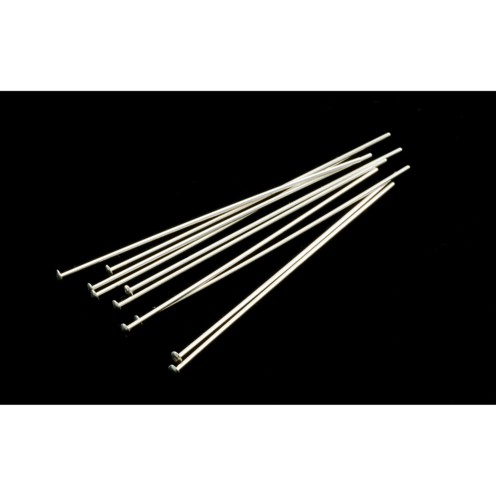 Rivets, Findings & Stringing Sterling Silver Head Pins 1 1/2" (38mm) 24 gauge pack of 10